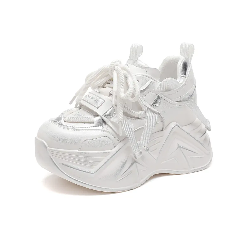 CARDANRO Low-Top Platform Height Increasing 10cm Vintage Chunky Sneakers Women's-16