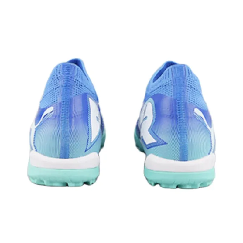 PUMA FUTURE 7 Anti Slip Wear Resistant Mid Top Kids' Soccer Shoes Blue Teenagers-4