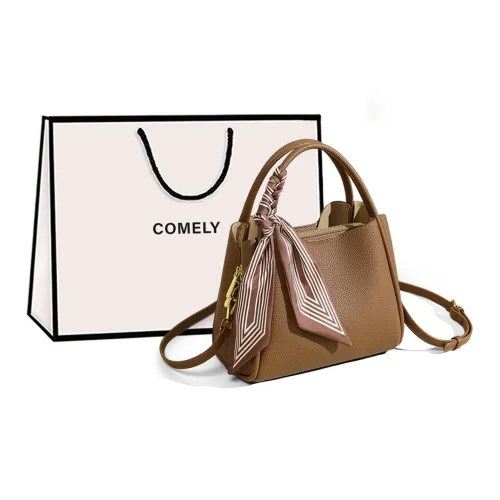 COMELY Cow Leather Patchwork Synthetic Leather Bucket Bags Handbags Regular Women's Brown