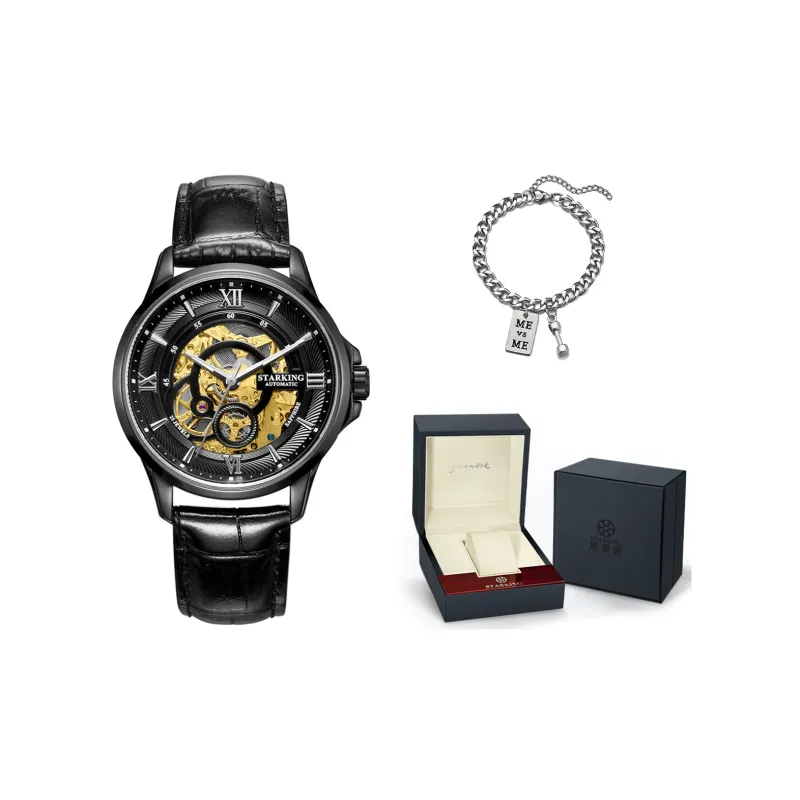 STARKING Mechanical Movement Stainless Steel Watchband Watch Men's Watches Cut-Out Dial-18