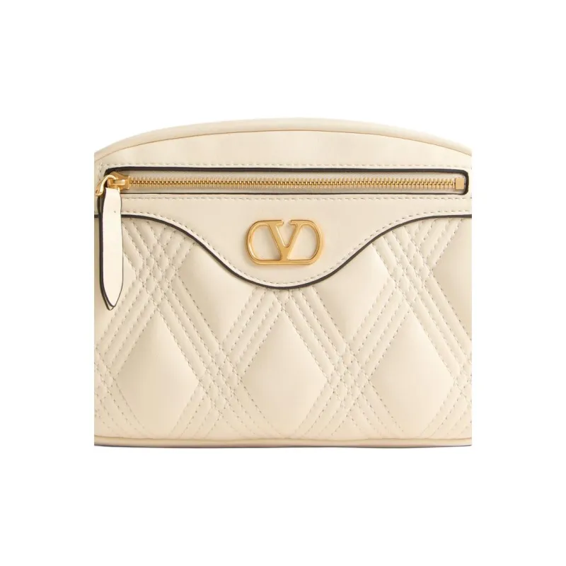 Valentino Sheepskin Shoulder Bag Crossbody Bag Women's Cream White-4