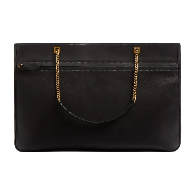 Valentino Sheepskin Handbag Shoulder Bag Large Size Men's Black & Brown-3