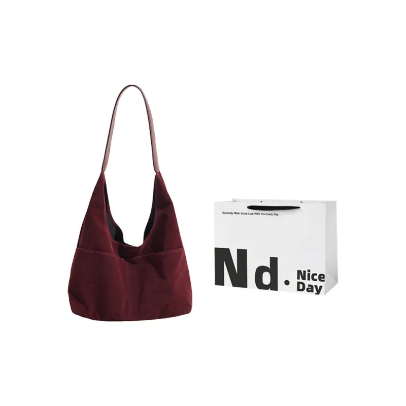 SWIMADE Suede Bucket Bag, Shoulder Bag Regular Women's Black/Burgundy/Coffee/Brown-6