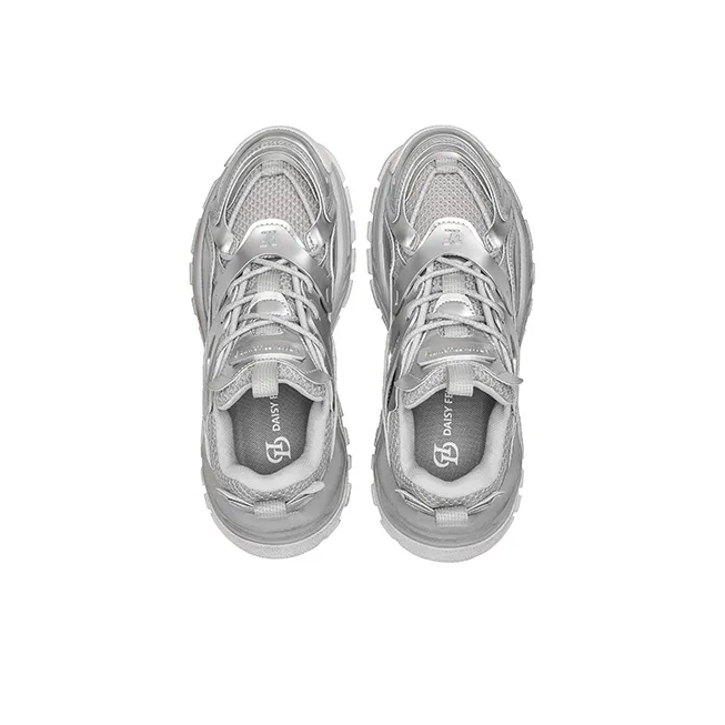 Daisy Fellowes Mango Shoes Anti-Slip And Wear-Resistant Height Increasing Low-Top Chunky Sneakers Unisex-12