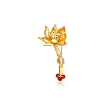WUJINBAOZHU Alloy 18K Gold Brooches Women's