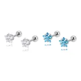White+Blue Star Stud Earrings[Two-Piece Set]