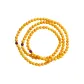 Three-Loop Beeswax Blood Amber Beaded Bracelet