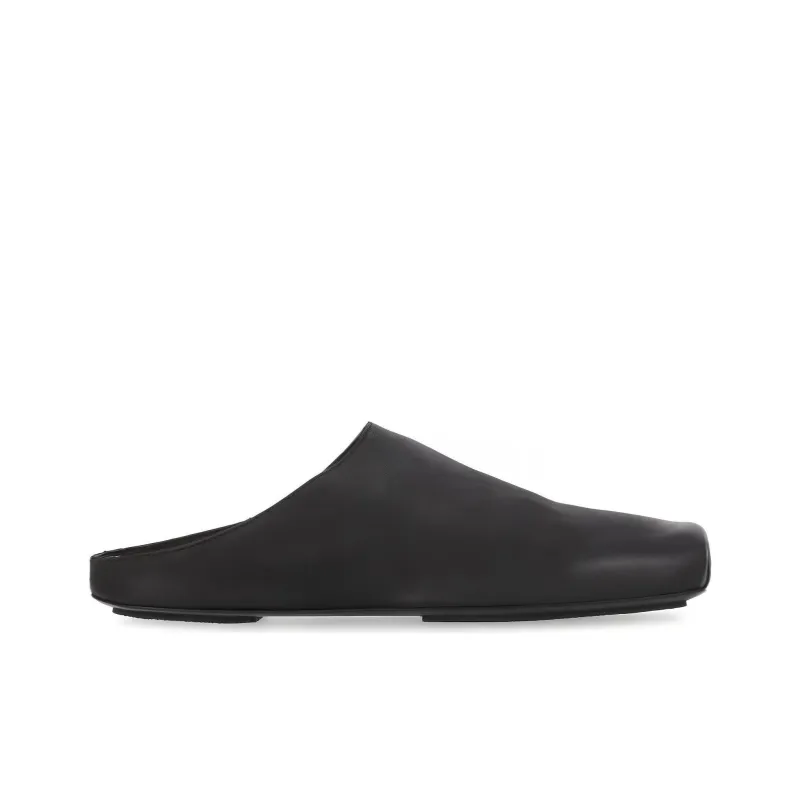 UMA WANG Square-toe Leather Slippers-1