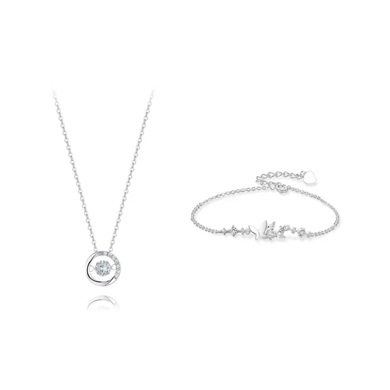 KUMET Zircon Necklaces Women's Couple Birthday Gift For Anniversary-3