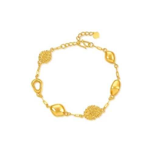 ZXIN JEWELRY Longing Collection 3D Hard Gold Craft Lotus Fruit Solid Gold Priced In Gram Bracelets Women's