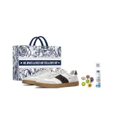 Korean White/Chocolates Dark Brown (Shopping Bag Included+Smiley Face Shoe Buckles *6+Shoes Cleaner)