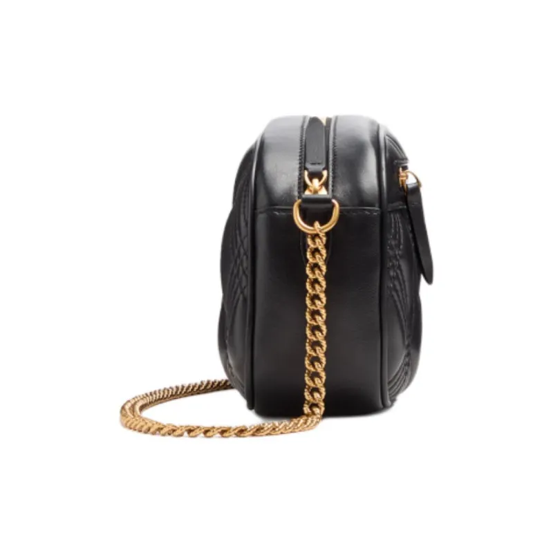 Valentino Embossed Goat Skin Shoulder Bag Crossbody Bag Women's Black-2