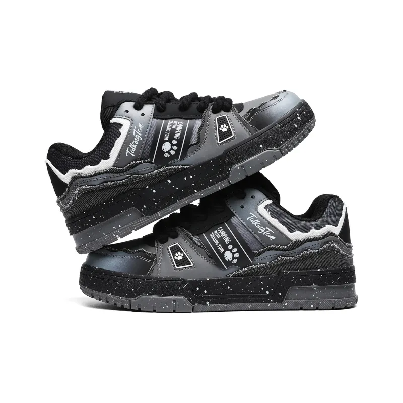 TALKING TOM Warm Coverage Height Increasing Wear-Resistant Slip-Resistant Low-Top Skateboard Shoes Unisex-1