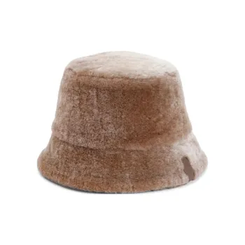 LOEWE Logo Patch Shearling Bucket Hat