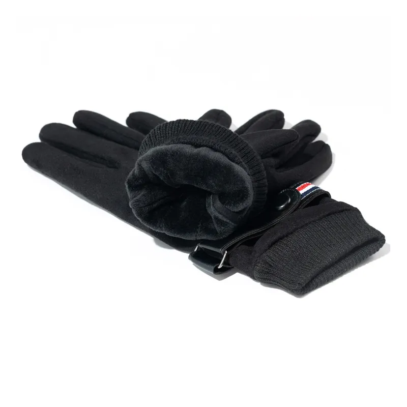 Shanghai Story Polyester Knit Gloves Men's Black-3