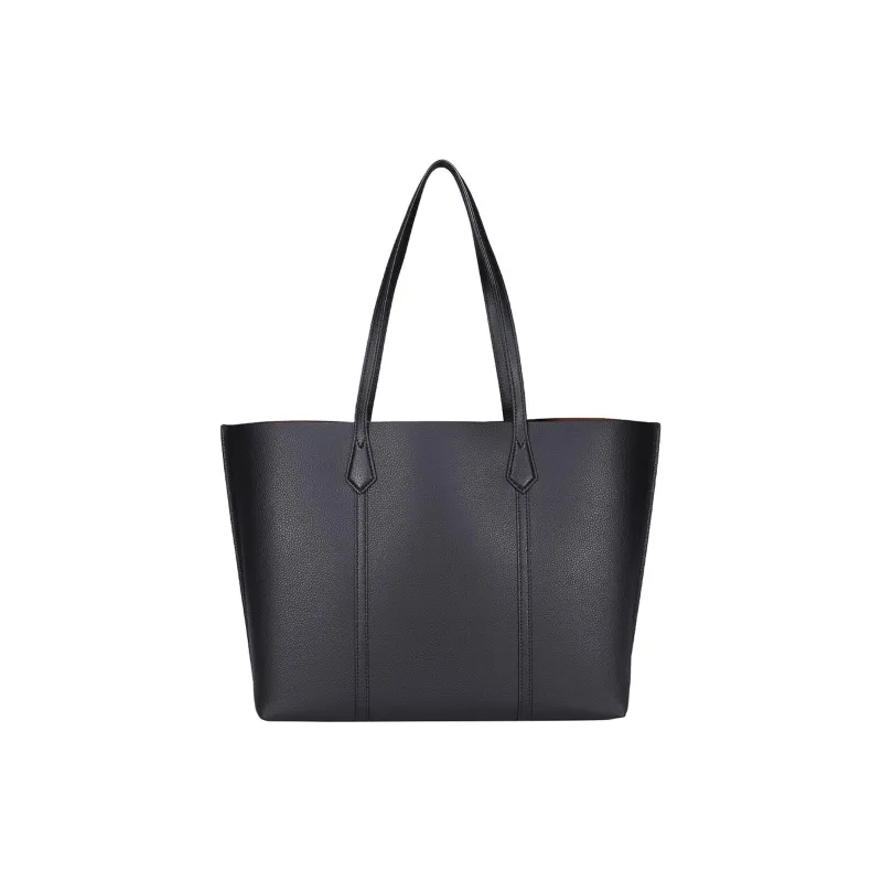 TORY BURCH Calfskin Tote Bag, Shopping Bag, Handbag Women's Black-3