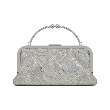 Strathberry Calfskin Handbag Shoulder Bag Crossbody Bag Women's Silver