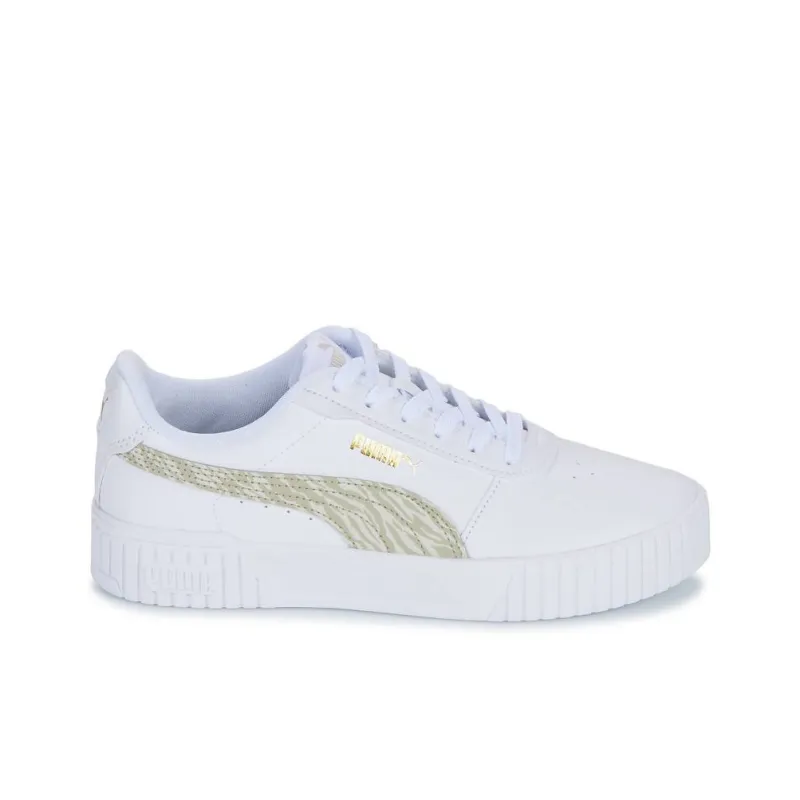 PUMA Carina 2.0 Anti-Slip Wear-Resistant Low-Top Kids' Skateboarding Shoes White Teenagers-1