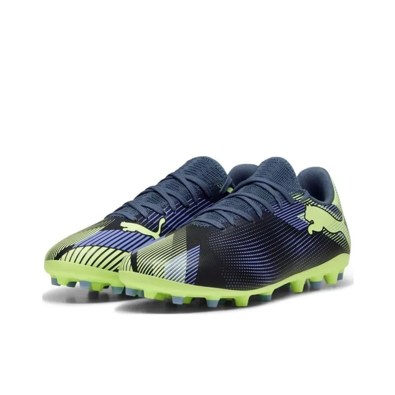 PUMA FUTURE 7 PLAY MG Anti Slip Wear Resistant Soccer Shoes Men's Yellow Blue-2