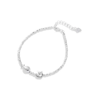 WANLIACC Alloy Silver Koi Cat Bracelet Women's