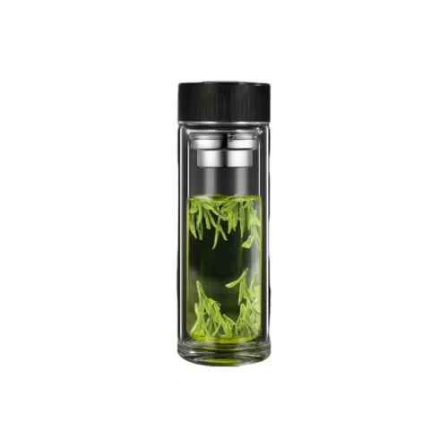 ZHIZUO Water Cup Double-Layer Glass Cup Bubble Tea Cup Men's Personal High-Temperature Cup With Tea Infuser