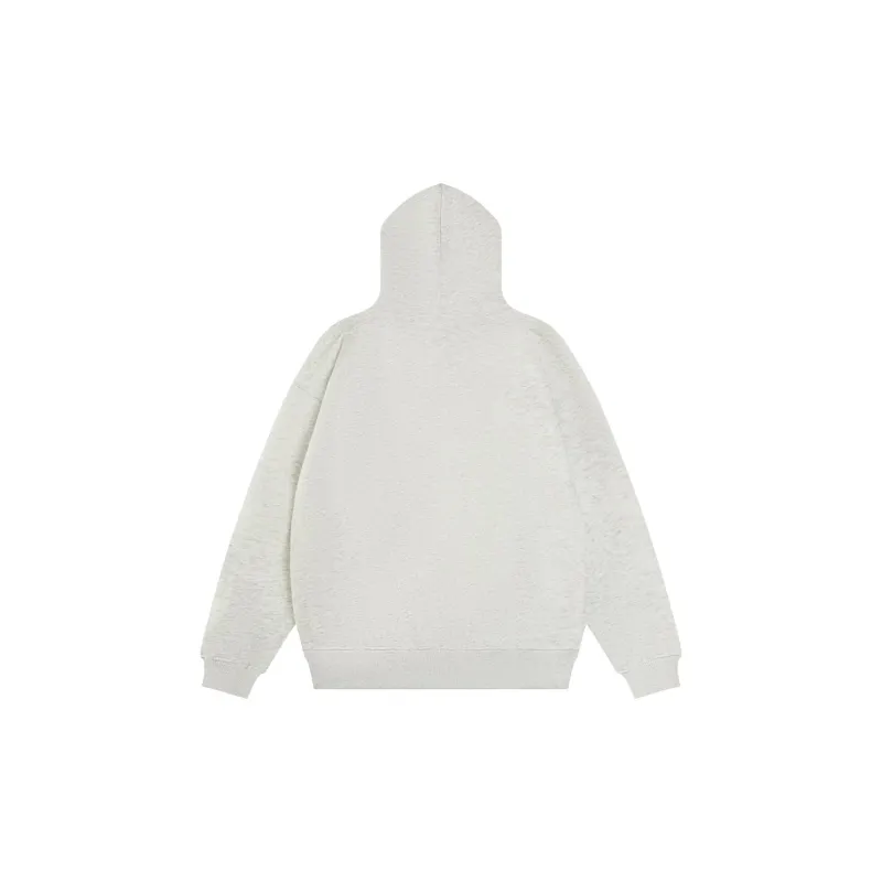 PAZZO Heavyweight Embroidered Loose Fit Hoodie Unisex Light Gray-1