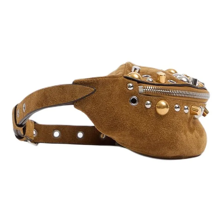 Valentino Suede Leather Fanny Pack Men's Warm Brown-2