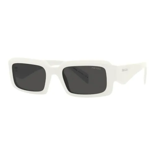 PRADA Acetate Rectangular Sunglasses Unisex White