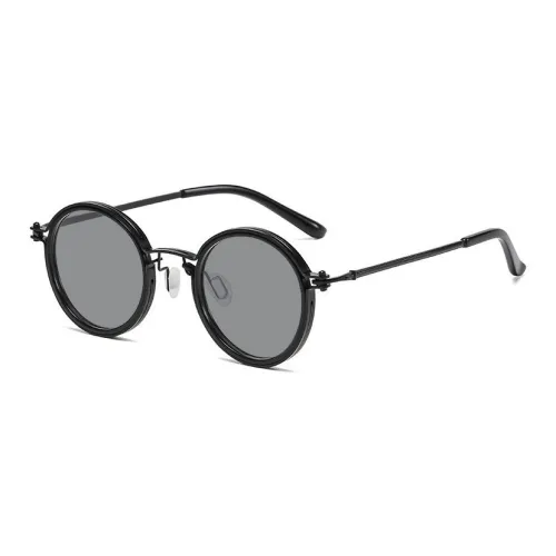 Yamaichi Maru TR/Memory Plastic Metal Round Sunglasses Unisex