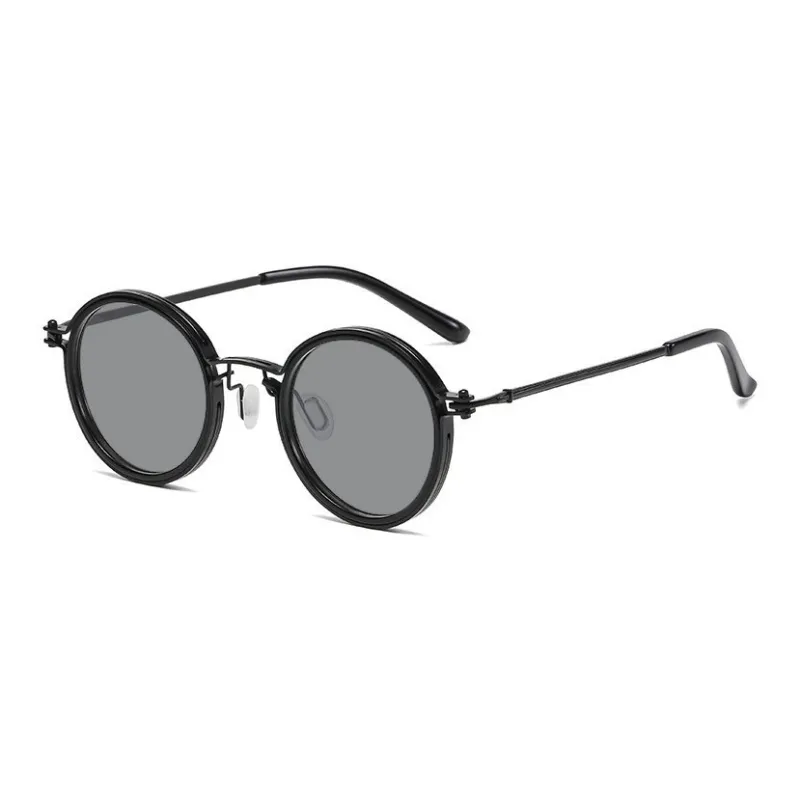 Yamaichi Maru TR/Memory Plastic Metal Round Sunglasses Unisex-0