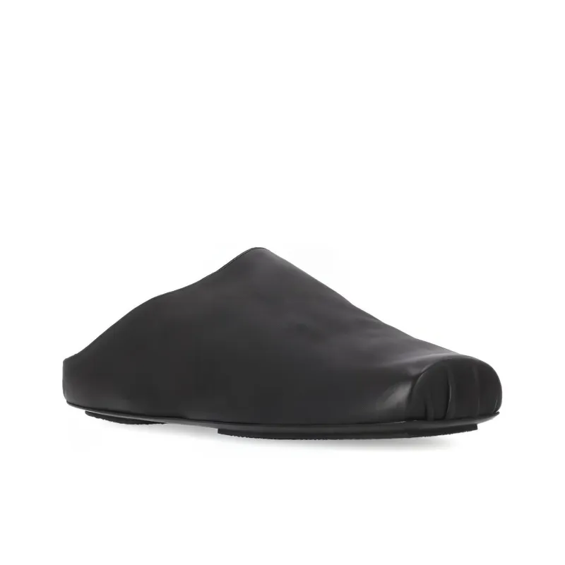UMA WANG Square-toe Leather Slippers-2