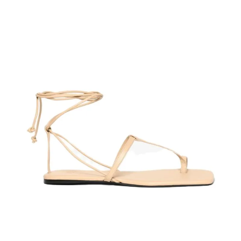 ZARA Strap Sandals 1cm Women's Beige-1