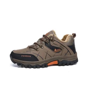 BIANSULONG Grip Odor Resistant Low Top Hiking Shoes Men's Brown