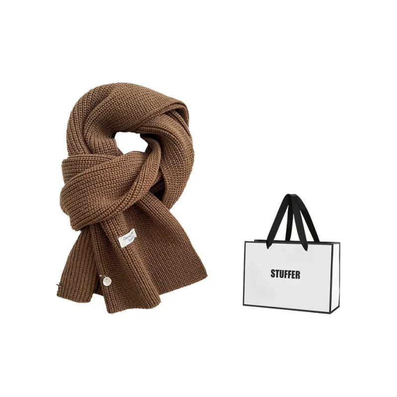 STUFFER 35% Wool Knit Scarves Unisex-13