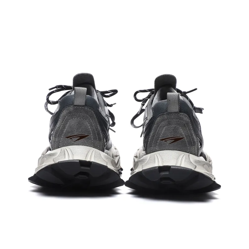 BTE Anti Slip Wear Resistant Low Top Chunky Sneakers Men's Smoke Platinum Gray-1