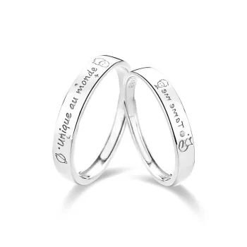 WANLIACC S999 Fine Silver The Little Prince And Fox Couple Rings Unisex