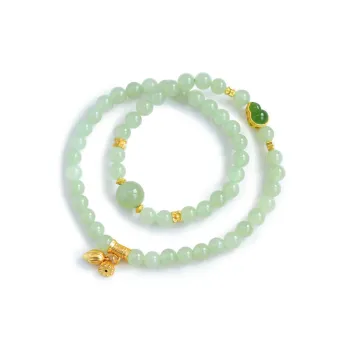MUSHIFEN Hetian Jade Bracelets Pale Greenish White Jade Women's