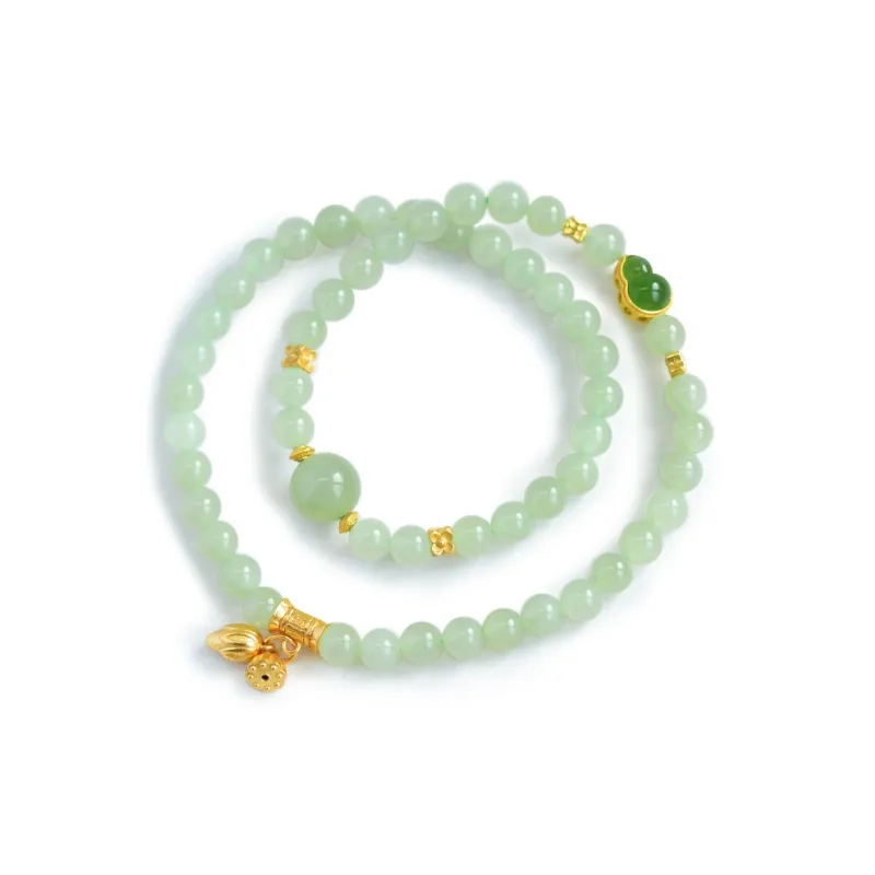 MUSHIFEN Hetian Jade Bracelets Pale Greenish White Jade Women's-0