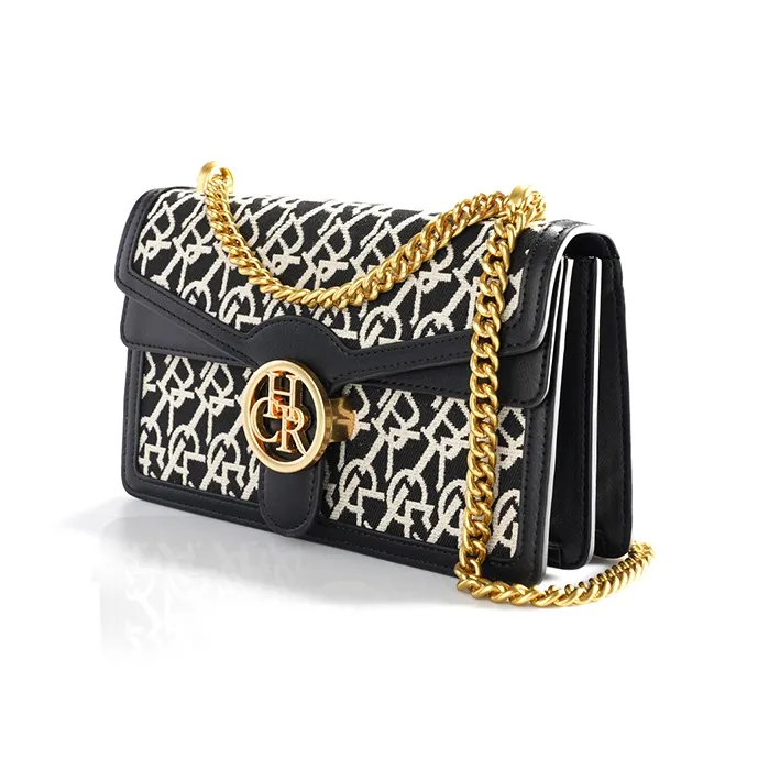 CHRISBELLA Fabric, PU Shoulder Bag, Crossbody Bag Unisex Black-4