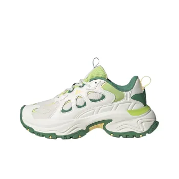 Adidas Cushioning Wear Resistant Low Top Chunky Sneakers Women's White Green