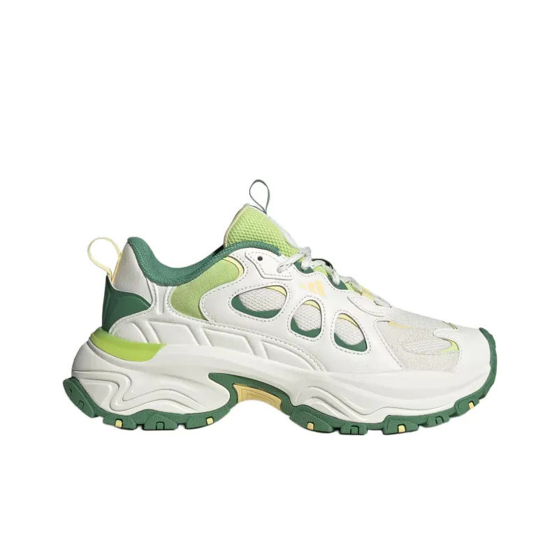 Adidas Cushioning Wear Resistant Low Top Chunky Sneakers Women's White Green-1