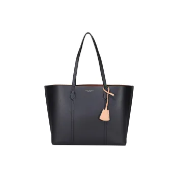TORY BURCH Calfskin Tote Bag, Shopping Bag, Handbag Women's Black
