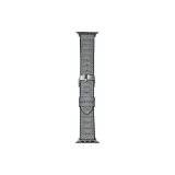 Gray/Horizontal Grid Genuine Leather Butterfly Clasp