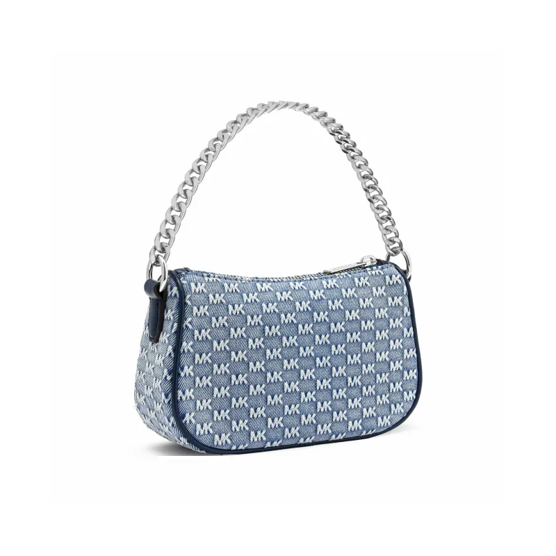 MICHAEL KORS Fabric Denim Crossbody Shoulder Bag Small Size Women's Light Denim Blue/Dark Blue-1