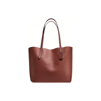 COACH Hudson Leather Tote Bag Shopping Bag Handbag Shoulder Bags Large Size Women's Dark Brown