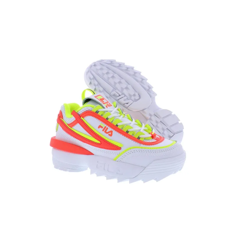 FILA KIDS Anti Slip Wear Resistant Low Top Kids Lifestyle Shoes White Orange Kids'-3