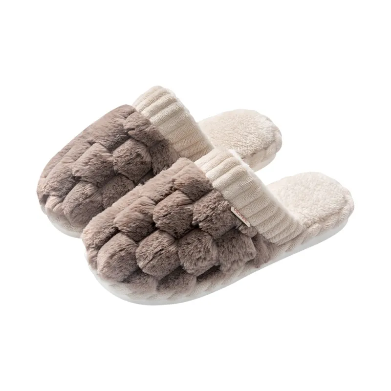 Foot Recreation Winter Comfortable Home Plush Small Ball Cotton Slippers Unisex-12