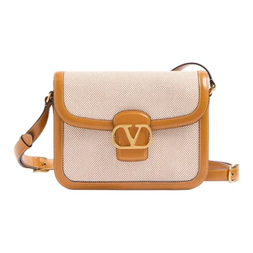 Valentino GARAVANI Canvas Bag Shoulder Bag Crossbody Bag Women's Beige & Gold Brown