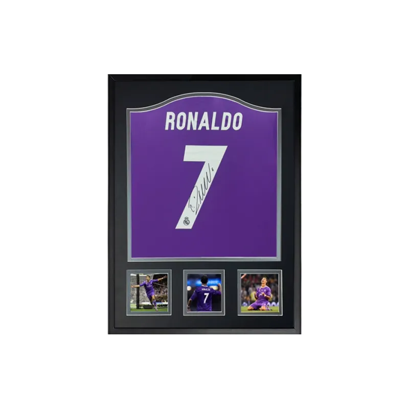 Three For Real Madrid Jersey Includes SA Certificate Framed Unisex-0
