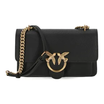PINKO Leather Crossbody Bag Shoulder Bag Women's Black